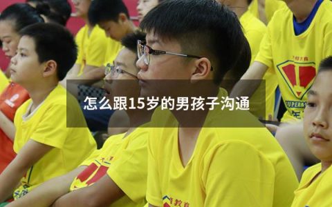 怎么跟15岁的男孩子沟通